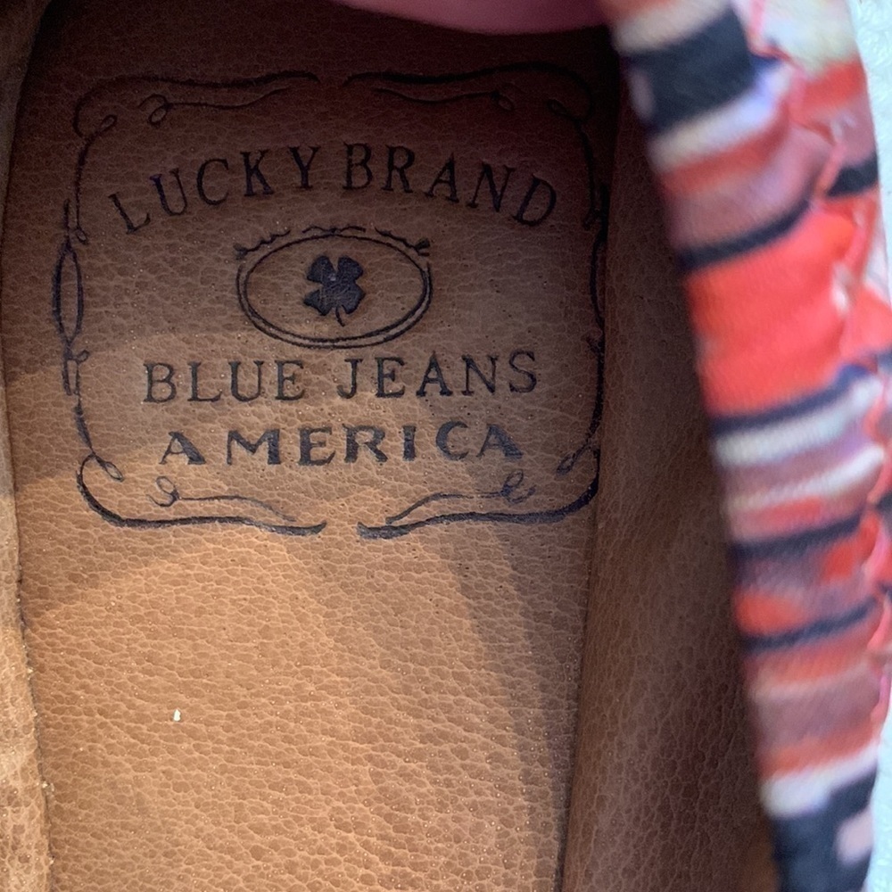 Lucky Brand Coral Orange Multi-Color Patterned Flats - Picture 3 of 7